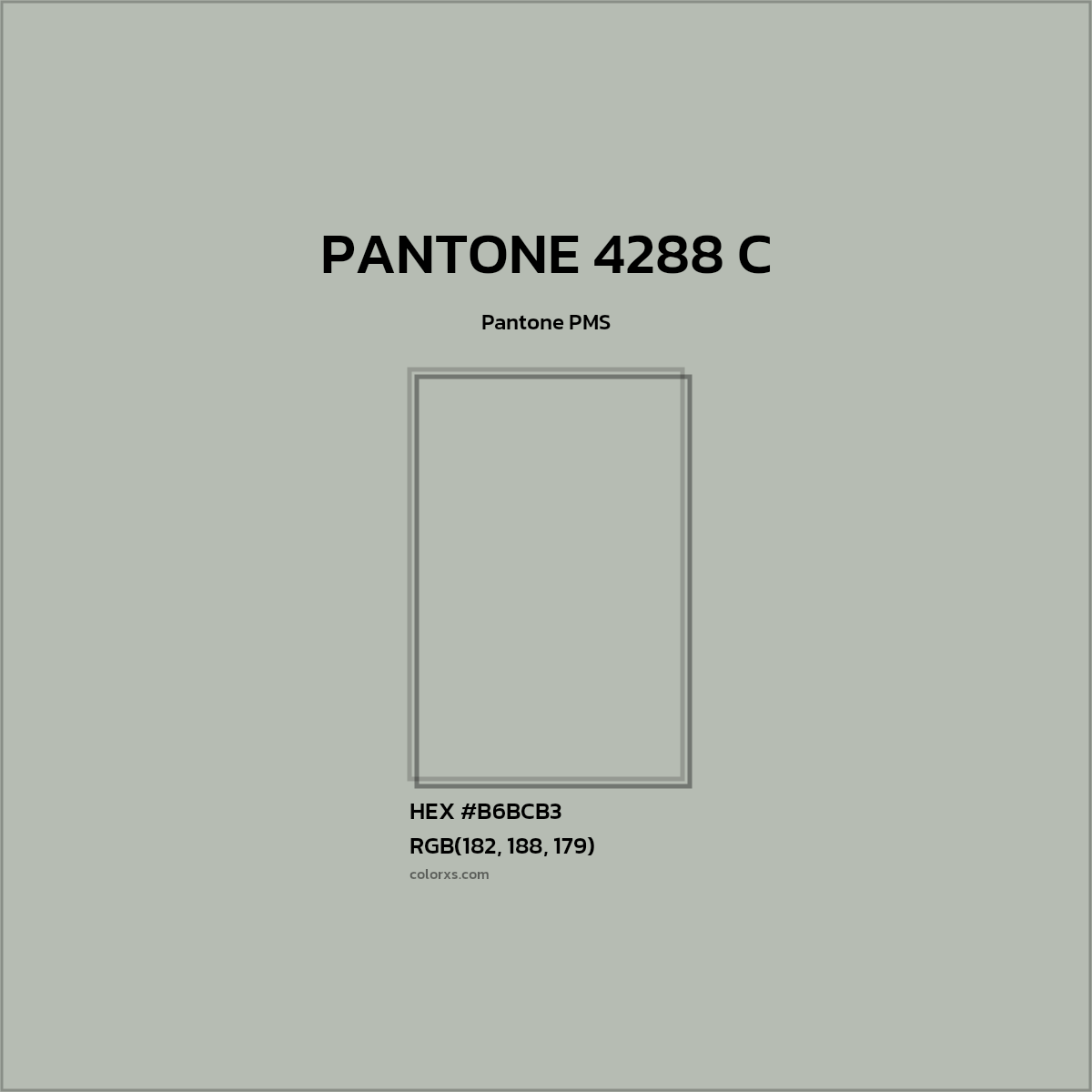 #B6BCB3 PANTONE 4288 C CMS Pantone PMS - Color codes and meaning | Matching colors and paints