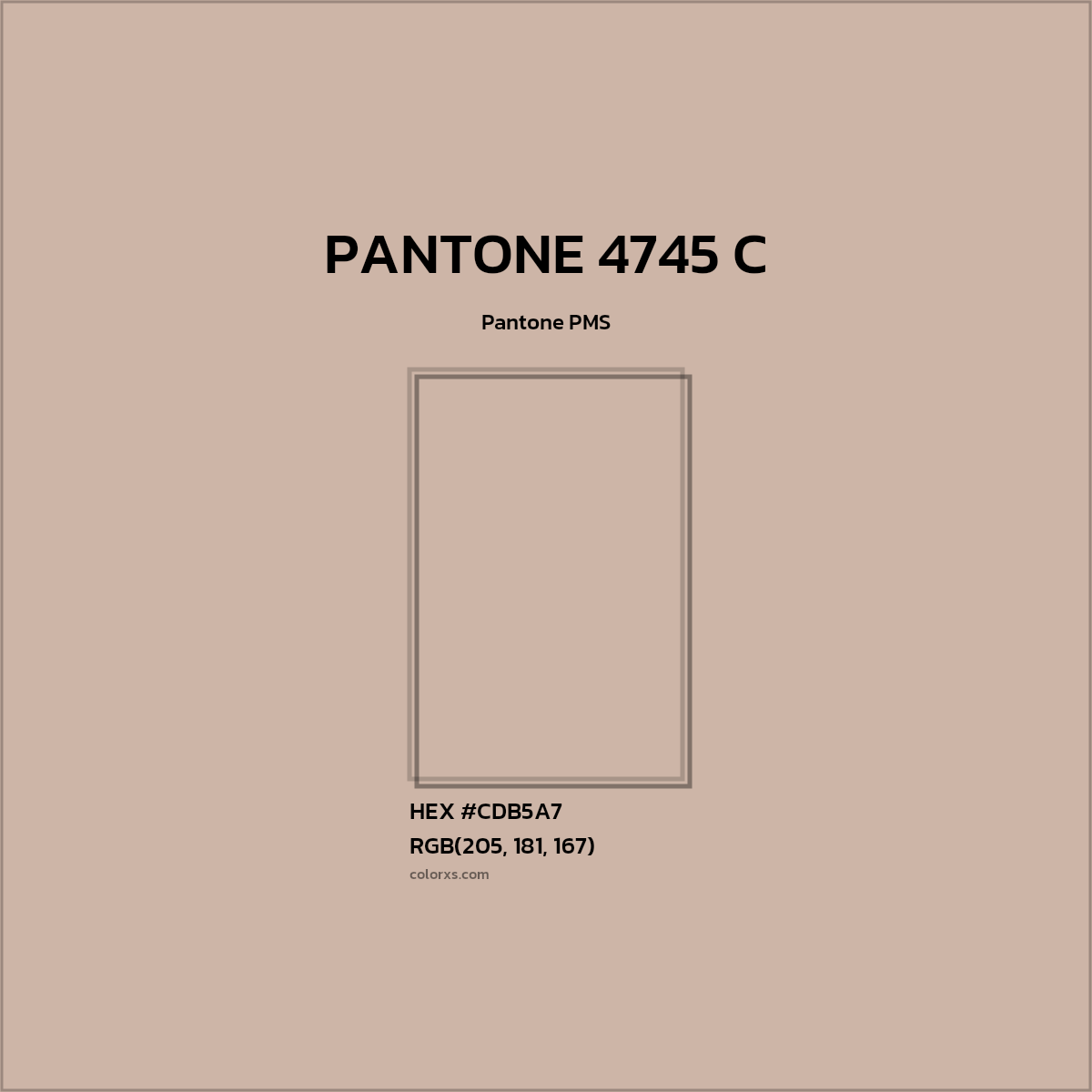 #CDB5A7 PANTONE 4745 C CMS Pantone PMS - Color codes and meaning | Matching colors and paints