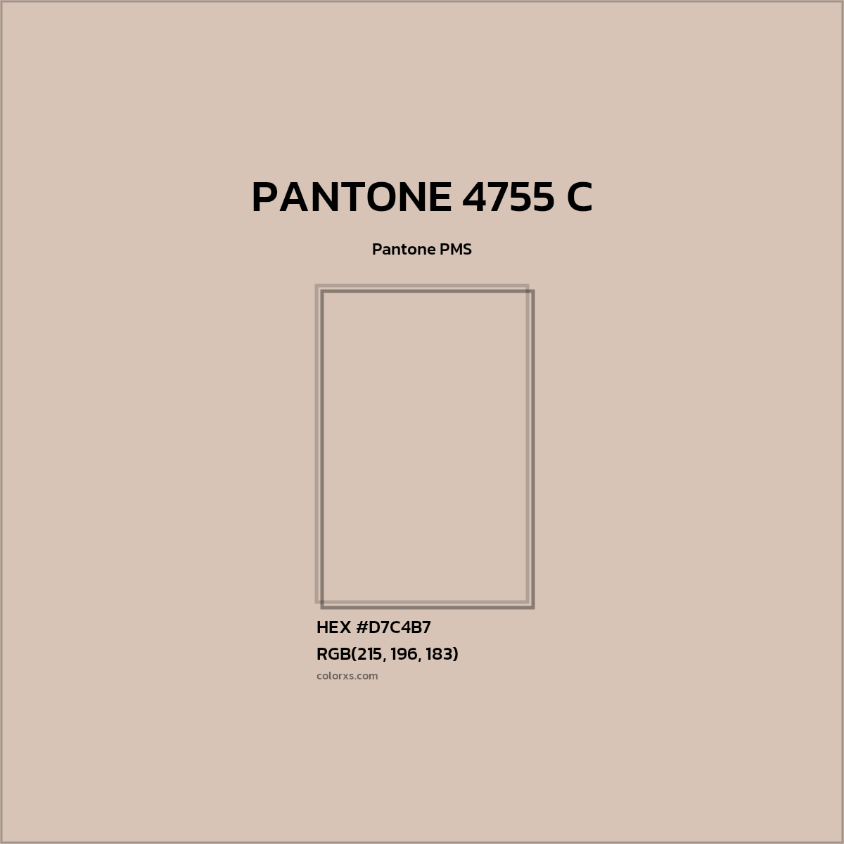 #D7C4B7 PANTONE 4755 C CMS Pantone PMS - Color codes and meaning | Matching colors and paints