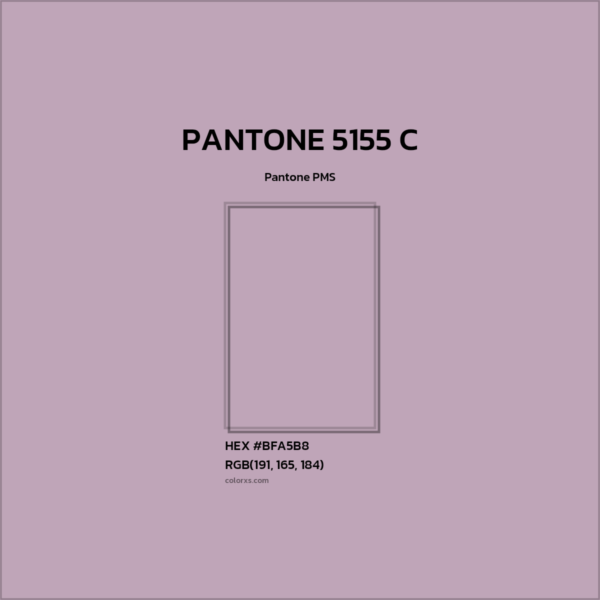 #BFA5B8 PANTONE 5155 C CMS Pantone PMS - Color codes and meaning | Matching colors and paints