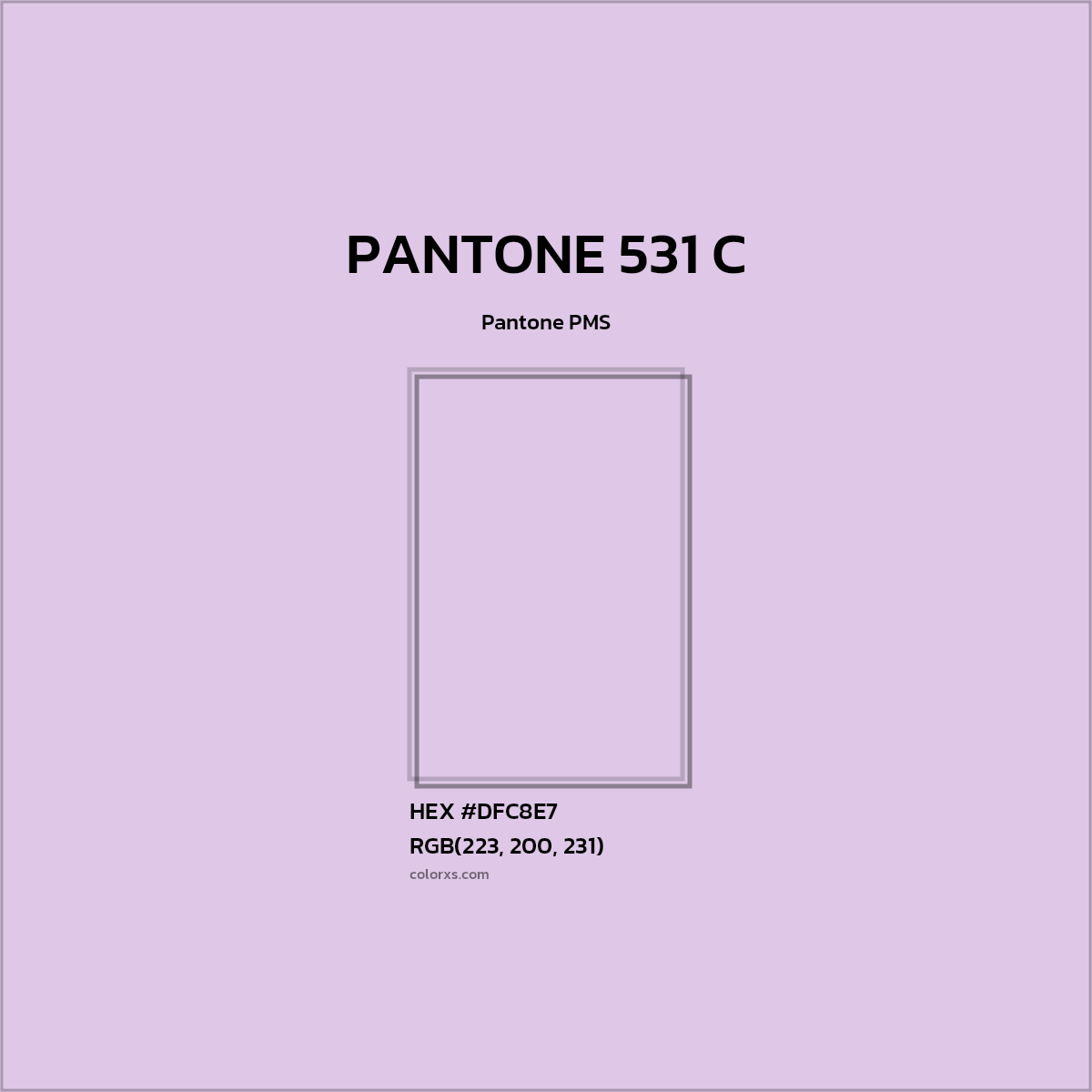 #DFC8E7 PANTONE 531 C CMS Pantone PMS - Color codes and meaning | Matching colors and paints