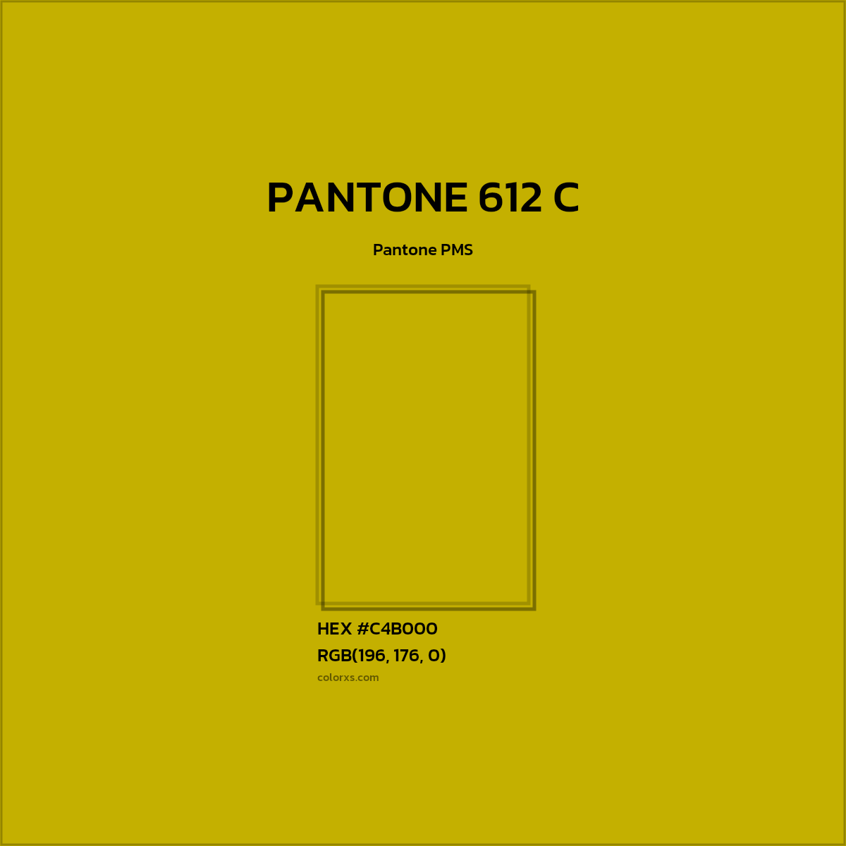 #C4B000 PANTONE 612 C CMS Pantone PMS - Color codes and meaning | Matching colors and paints