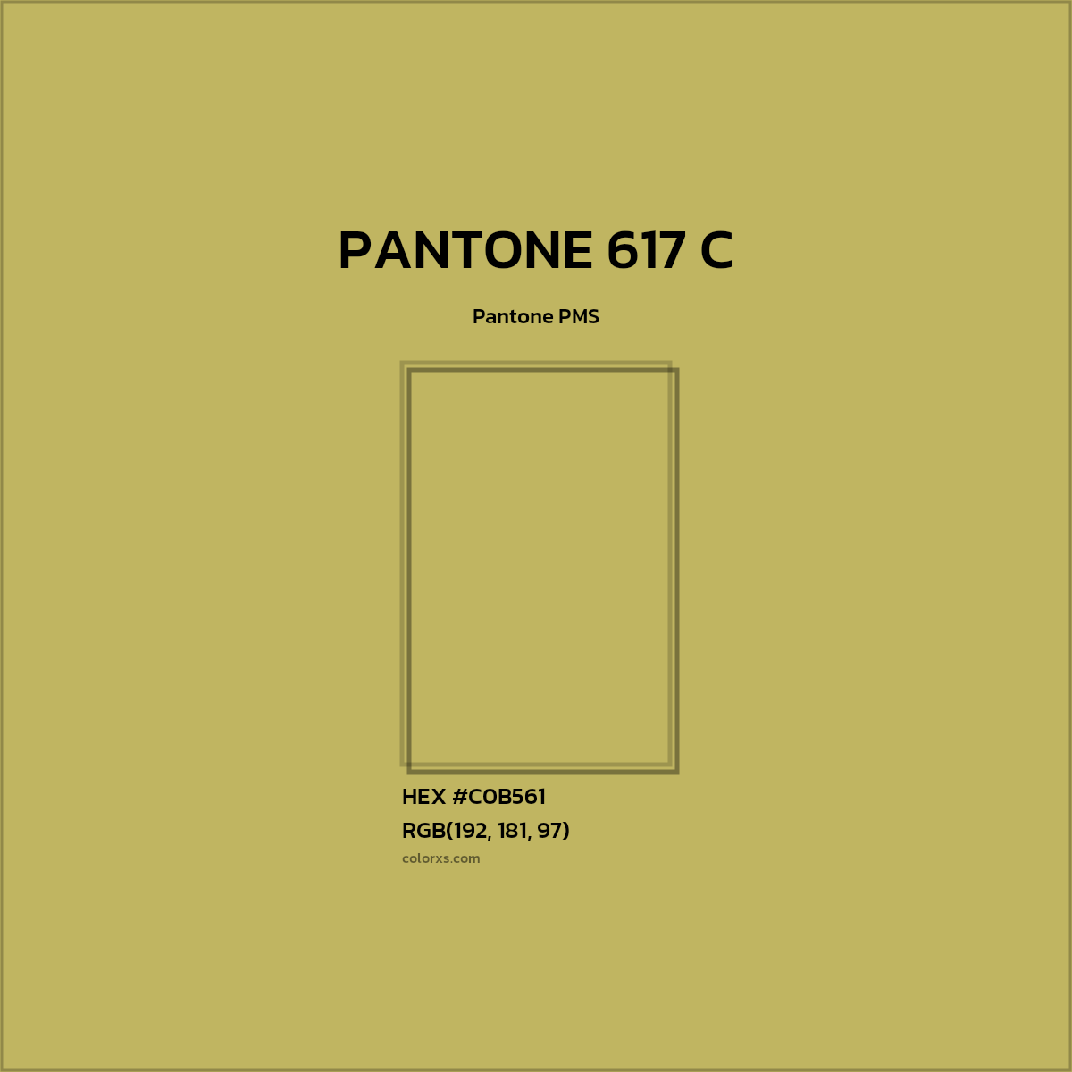 #C0B561 PANTONE 617 C CMS Pantone PMS - Color codes and meaning | Matching colors and paints