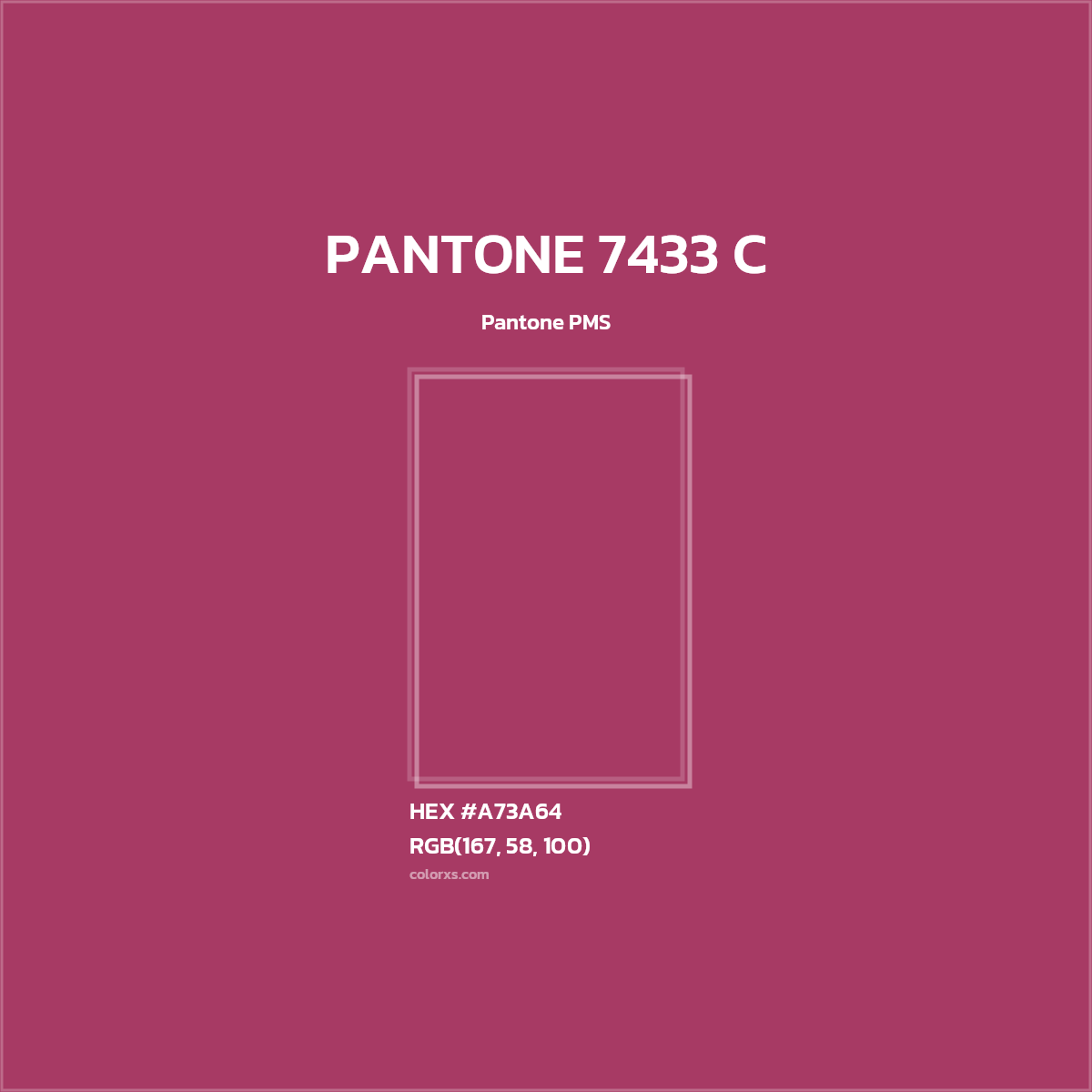 #A73A64 PANTONE 7433 C CMS Pantone PMS - Color codes and meaning | Matching colors and paints