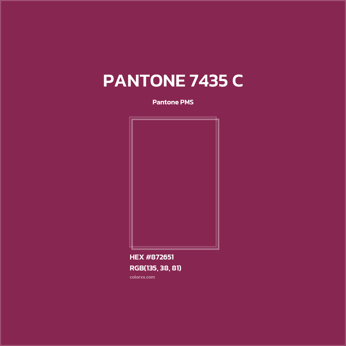 #872651 PANTONE 7435 C CMS Pantone PMS - Color codes and meaning | Matching colors and paints