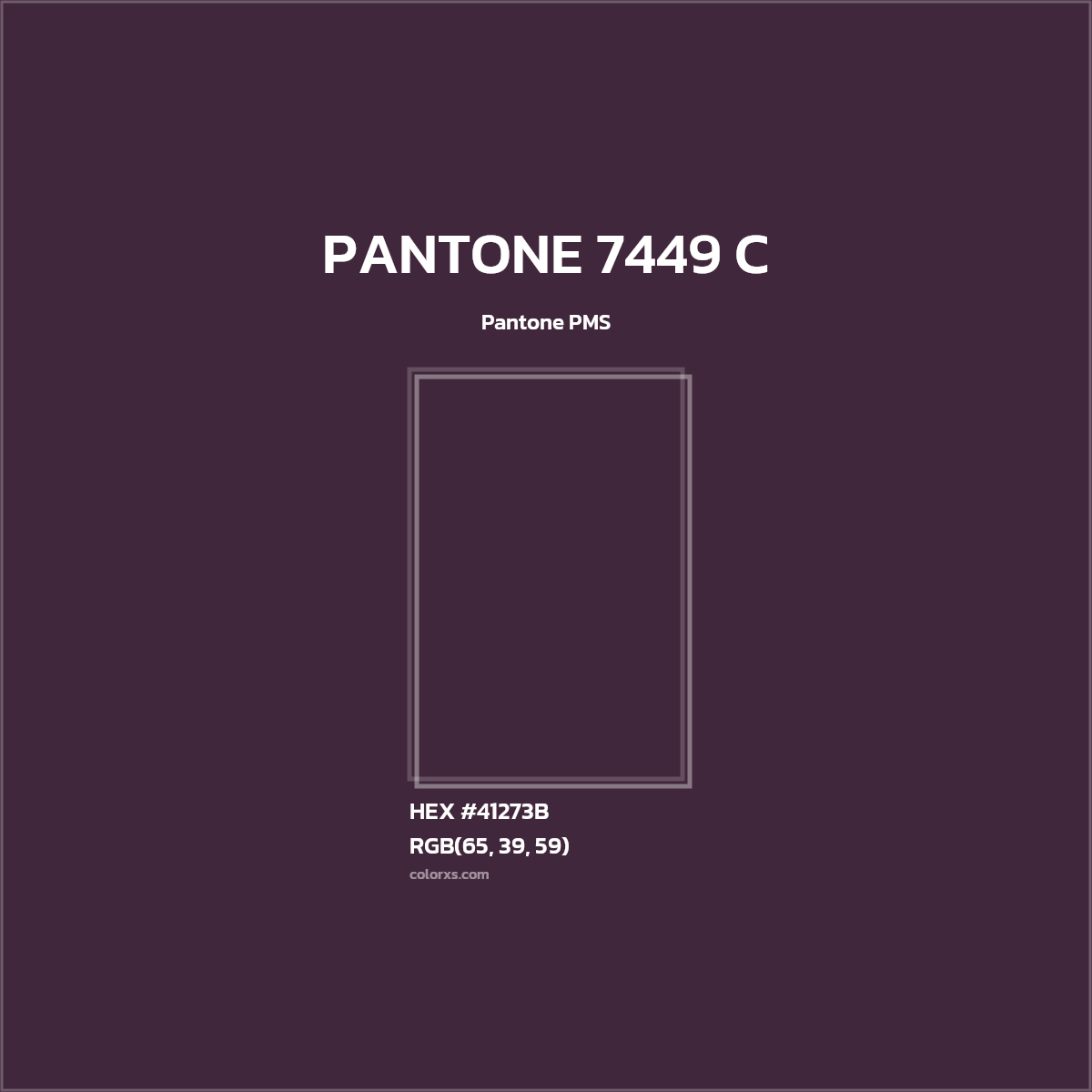 #41273B PANTONE 7449 C CMS Pantone PMS - Color codes and meaning | Matching colors and paints