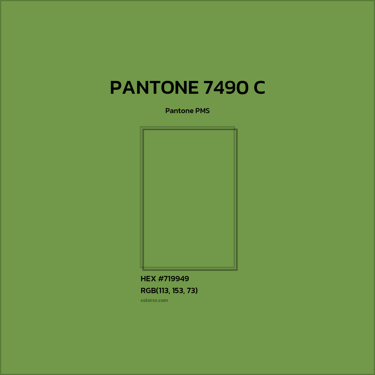 #719949 PANTONE 7490 C CMS Pantone PMS - Color codes and meaning | Matching colors and paints