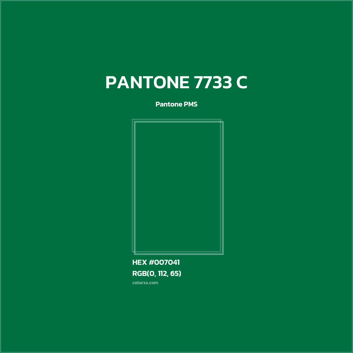 #007041 PANTONE 7733 C CMS Pantone PMS - Color codes and meaning | Matching colors and paints