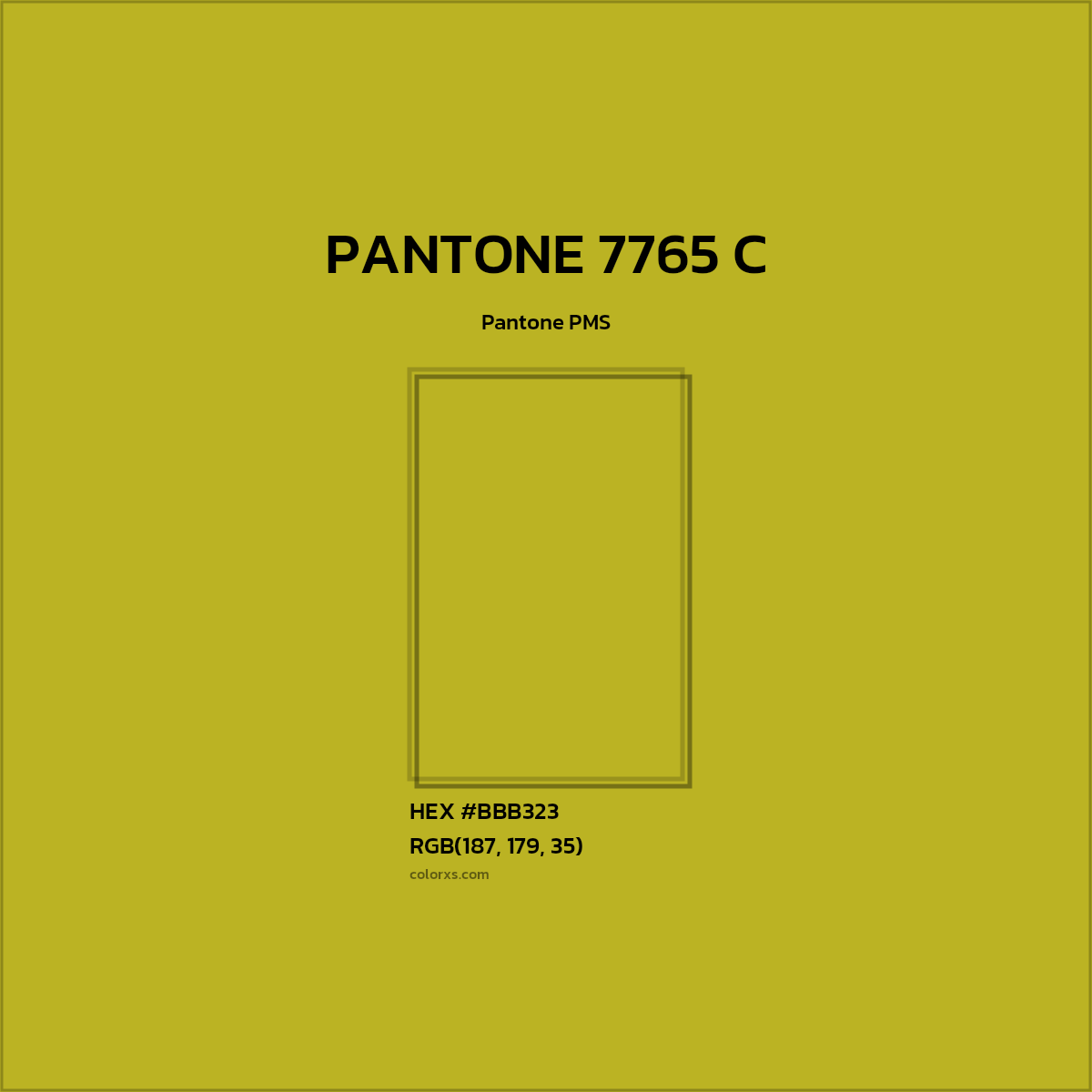 #BBB323 PANTONE 7765 C CMS Pantone PMS - Color codes and meaning | Matching colors and paints