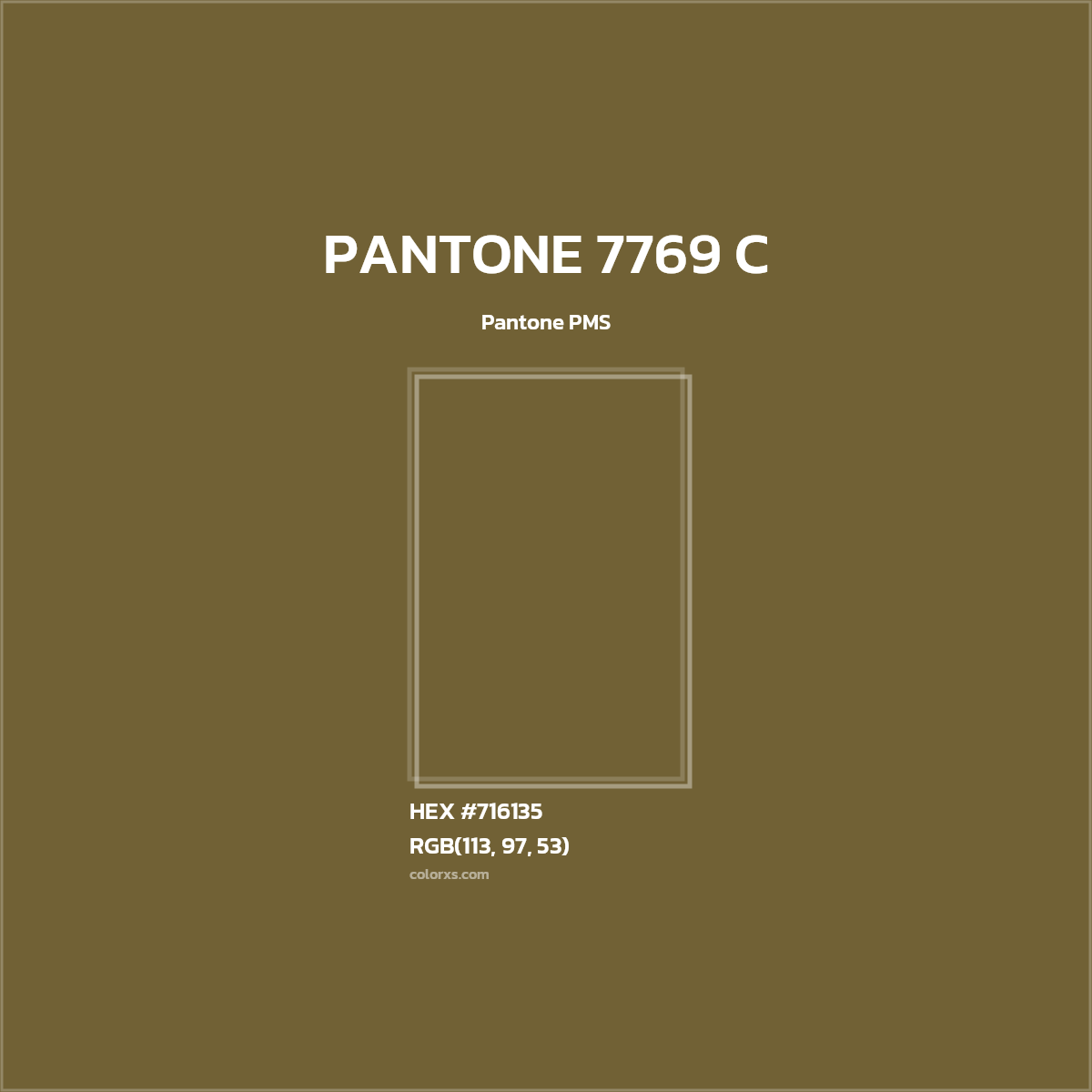 #716135 PANTONE 7769 C CMS Pantone PMS - Color codes and meaning | Matching colors and paints