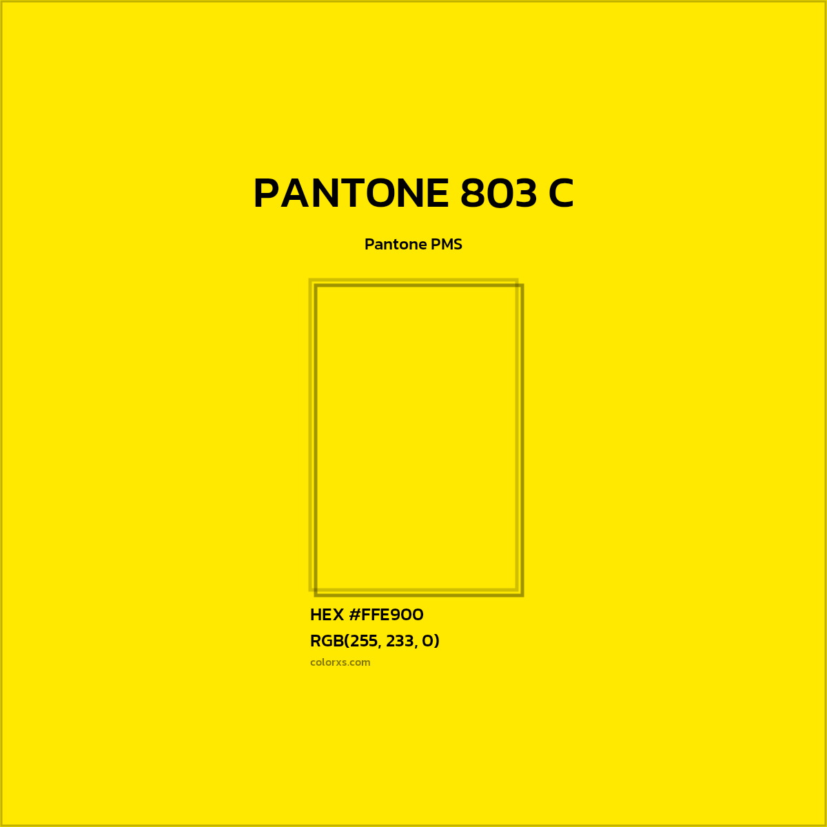 #FFE900 PANTONE 803 C CMS Pantone PMS - Color codes and meaning | Matching colors and paints