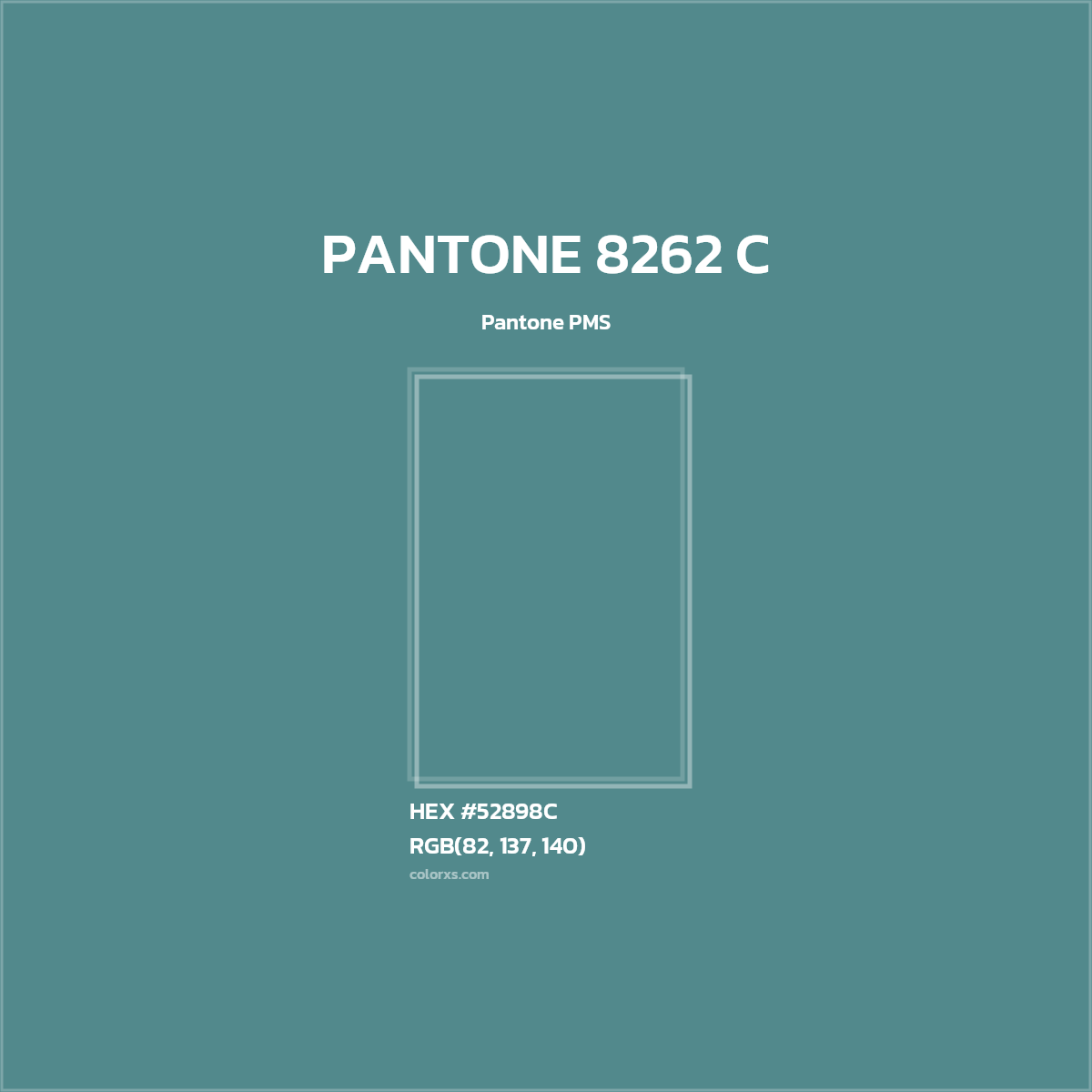 #52898C PANTONE 8262 C CMS Pantone PMS - Color codes and meaning | Matching colors and paints