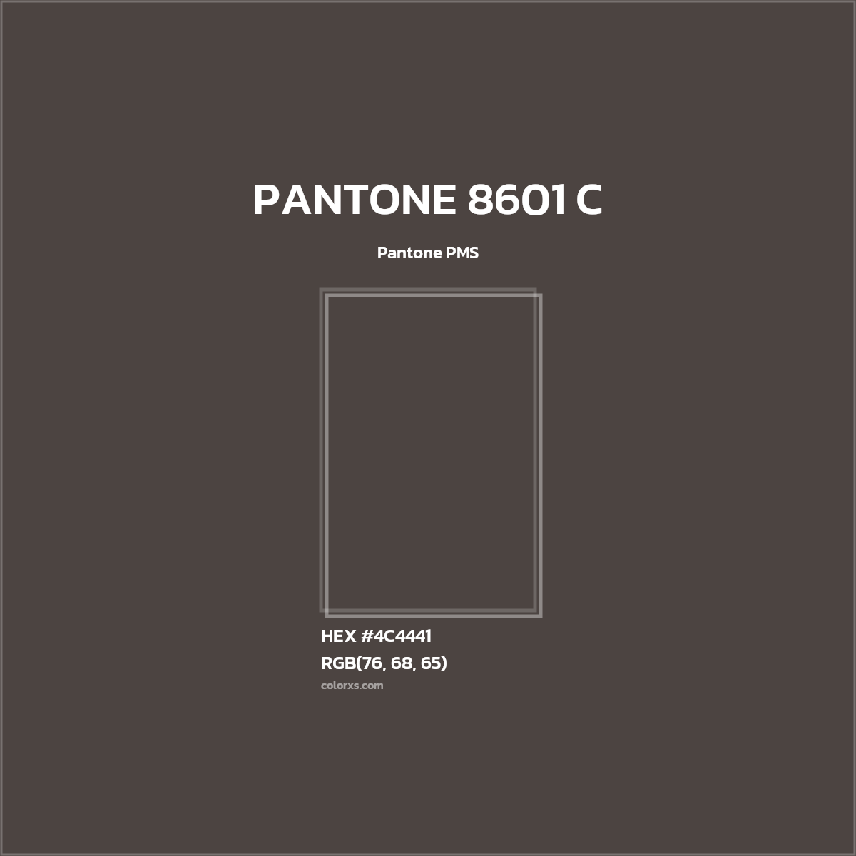 #4C4441 PANTONE 8601 C CMS Pantone PMS - Color codes and meaning | Matching colors and paints