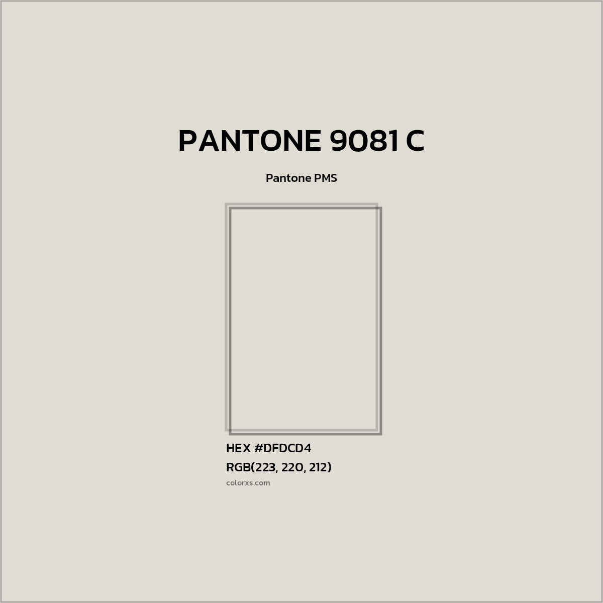#DFDCD4 PANTONE 9081 C CMS Pantone PMS - Color codes and meaning | Matching colors and paints
