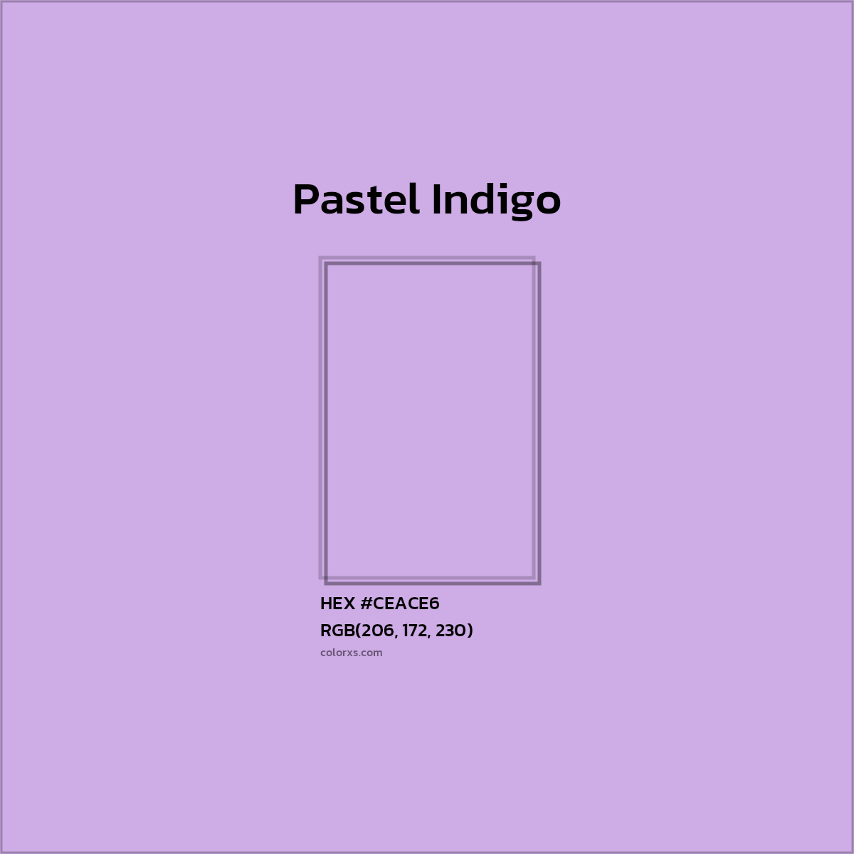 #CEACE6 Pastel Indigo Color  - Color codes and meaning | Matching colors and paints