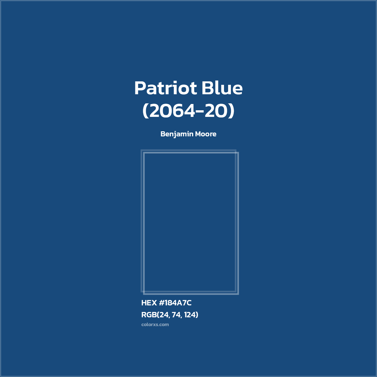 #184A7C Patriot Blue (2064-20) Paint Benjamin Moore - Color codes and meaning | Matching colors and paints