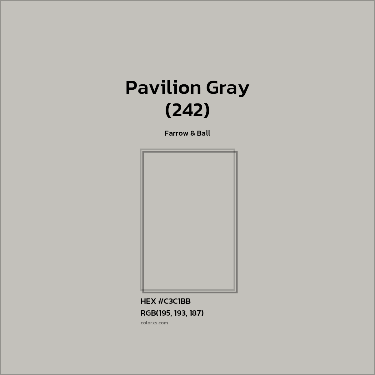 #C3C1BB Pavilion Gray (242) Paint Farrow & Ball - Color codes and meaning | Matching colors and paints