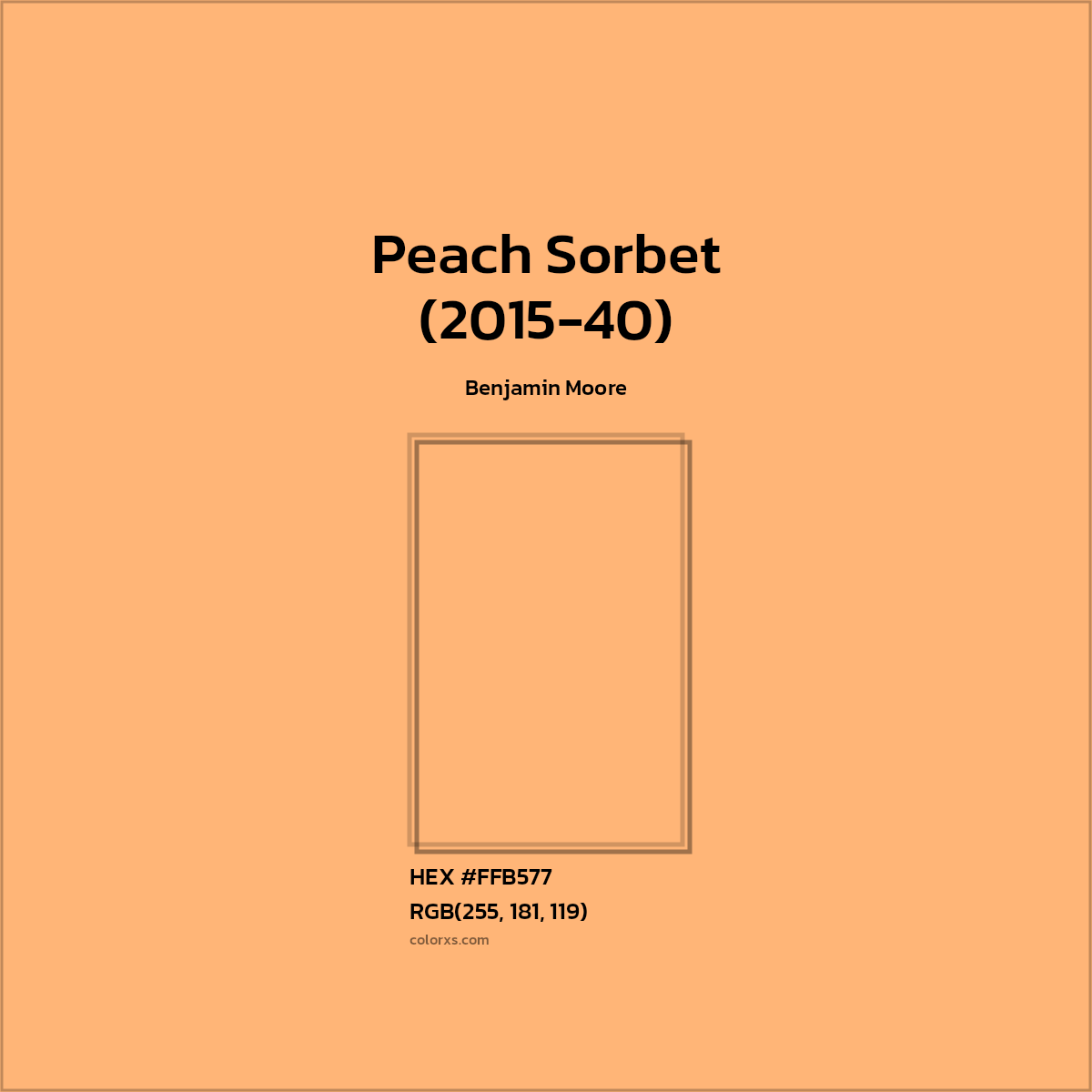 #FFB577 Peach Sorbet (2015-40) Paint Benjamin Moore - Color codes and meaning | Matching colors and paints