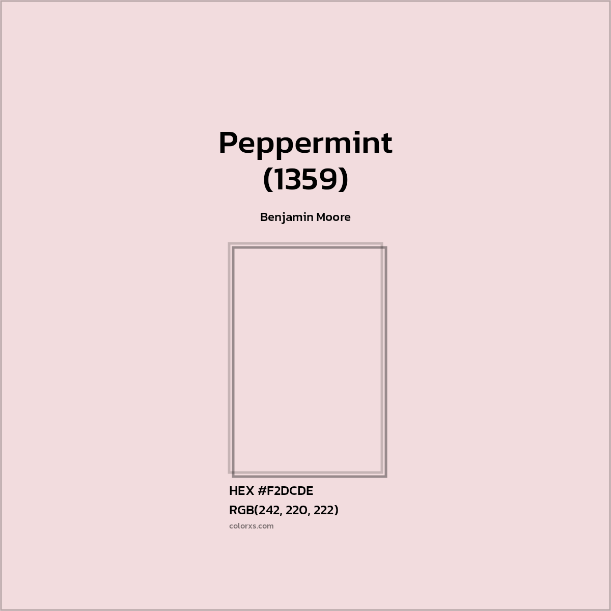 #F2DCDE Peppermint (1359) Paint Benjamin Moore - Color codes and meaning | Matching colors and paints
