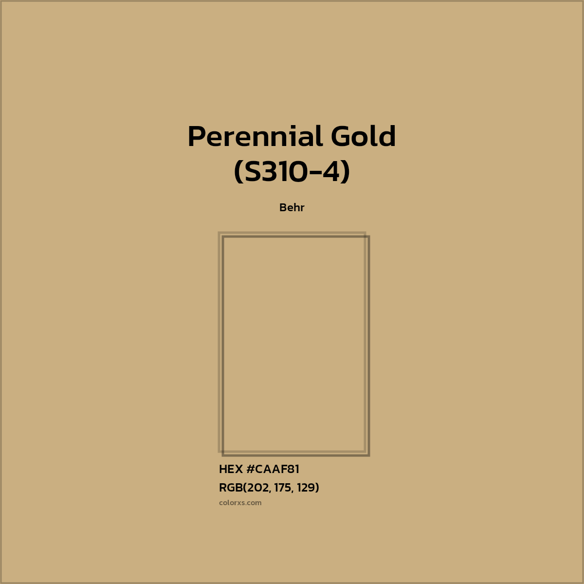 #CAAF81 Perennial Gold (S310-4) Paint Behr - Color codes and meaning | Matching colors and paints