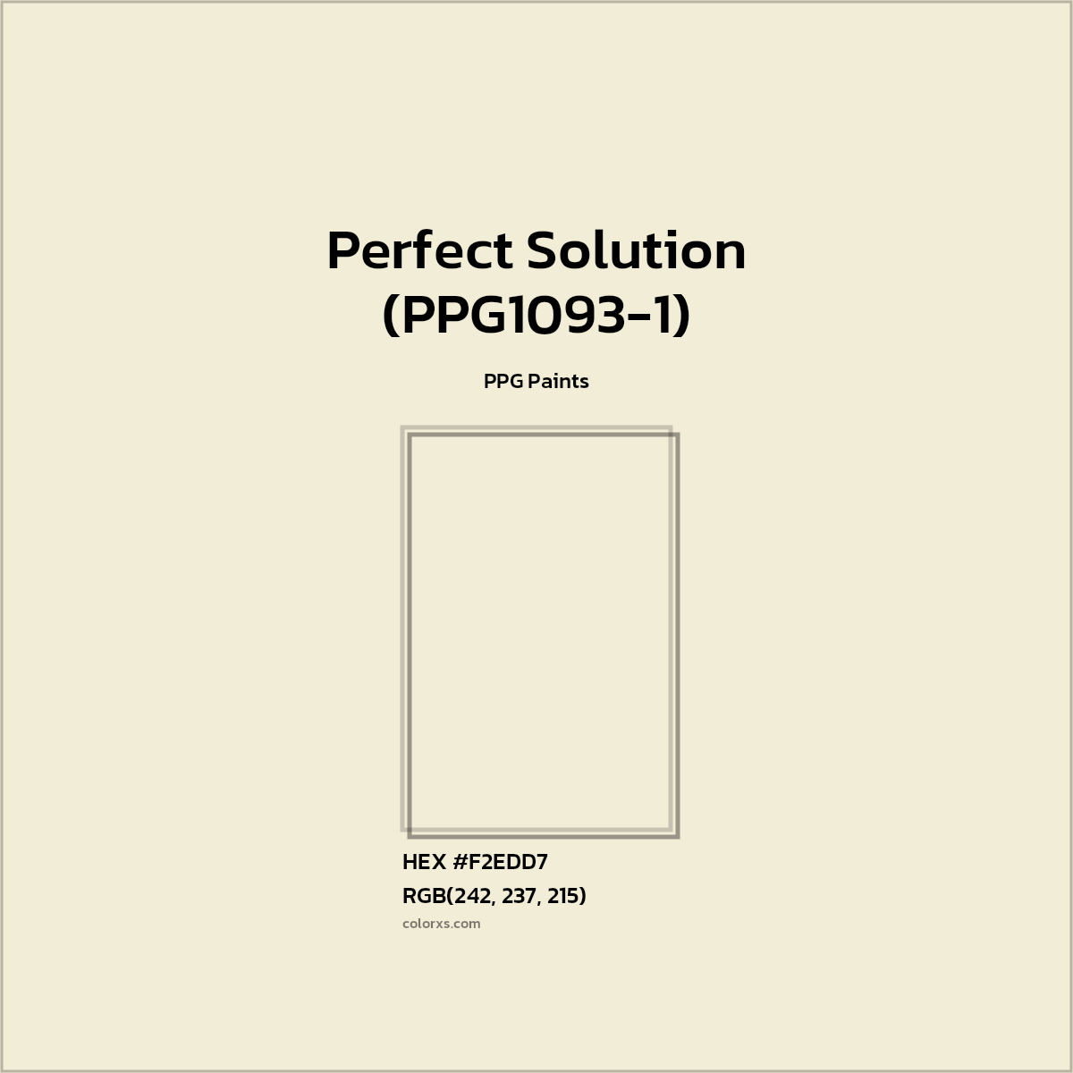 #F2EDD7 Perfect Solution (PPG1093-1) Paint PPG Paints - Color codes and meaning | Matching colors and paints