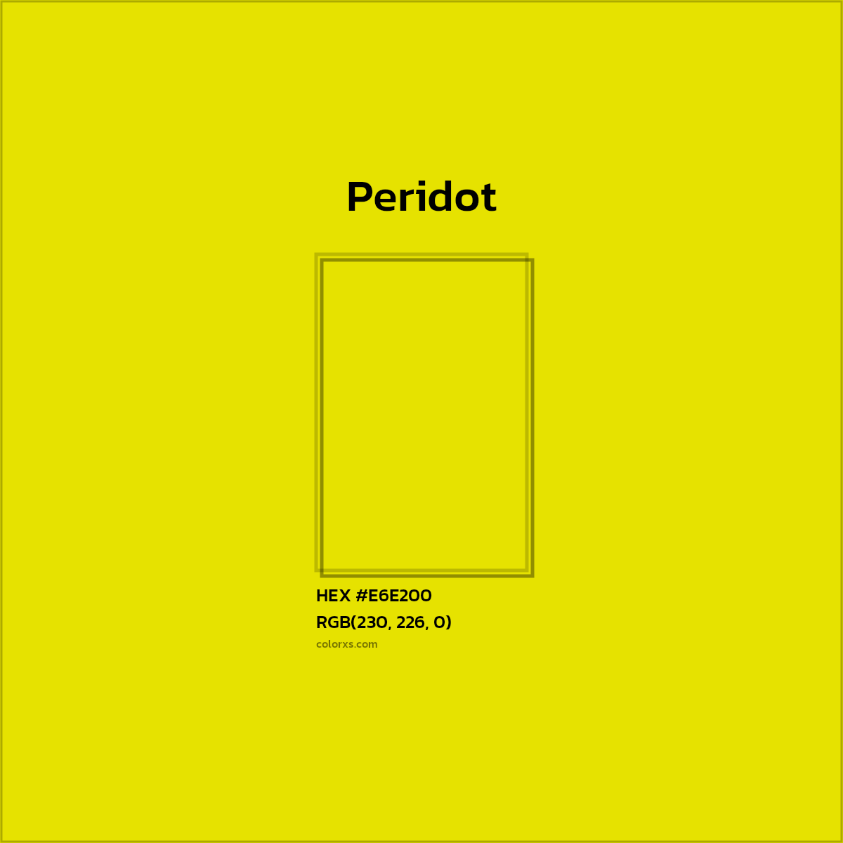 #E6E200 Peridot Color  - Color codes and meaning | Matching colors and paints