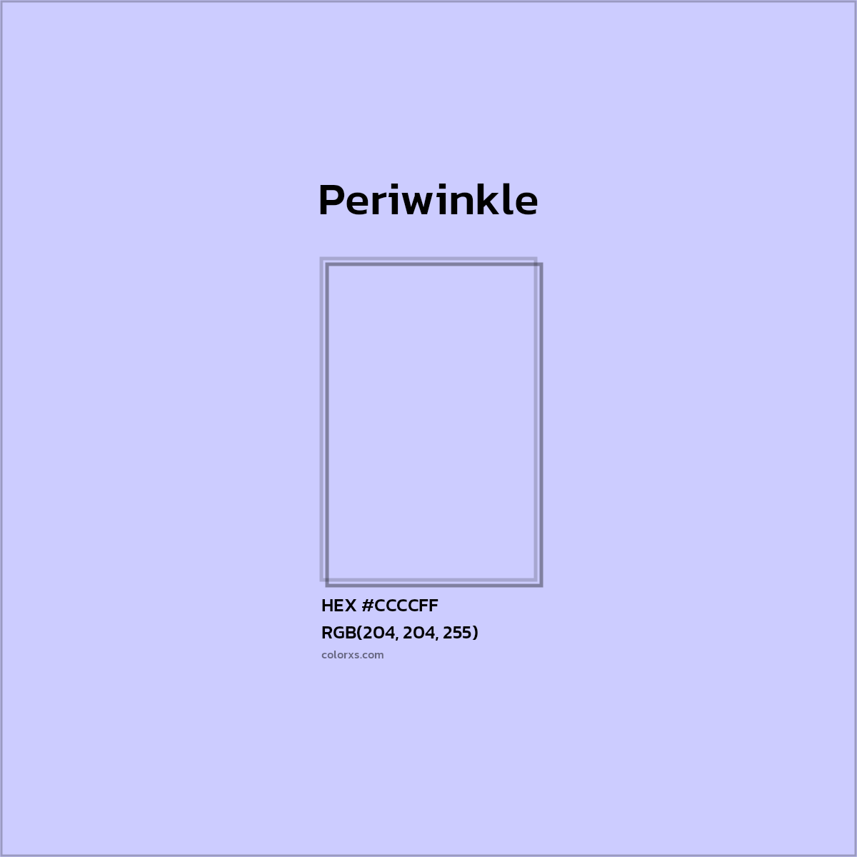 #CCCCFF Periwinkle Color  - Color codes and meaning | Matching colors and paints