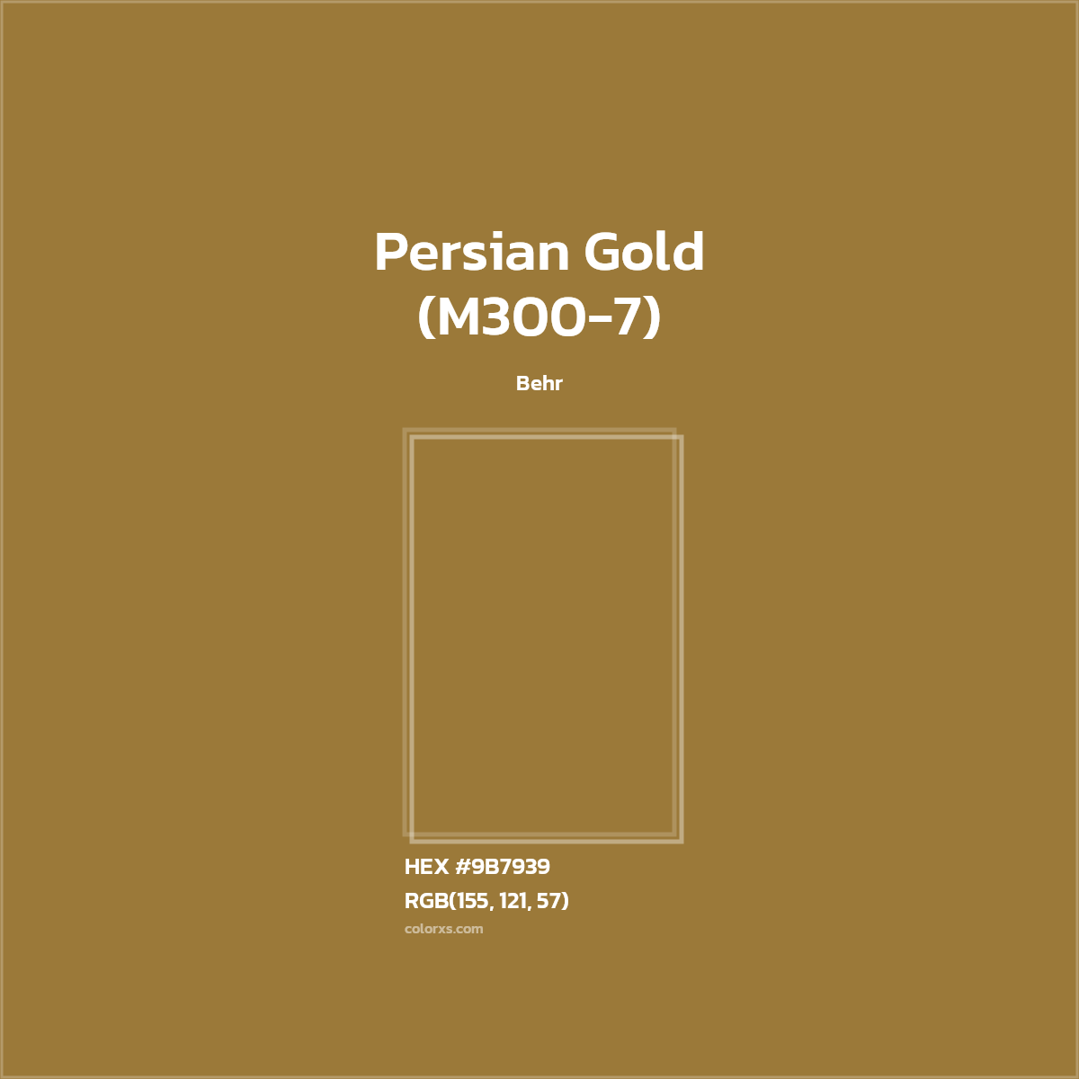 #9B7939 Persian Gold (M300-7) Paint Behr - Color codes and meaning | Matching colors and paints