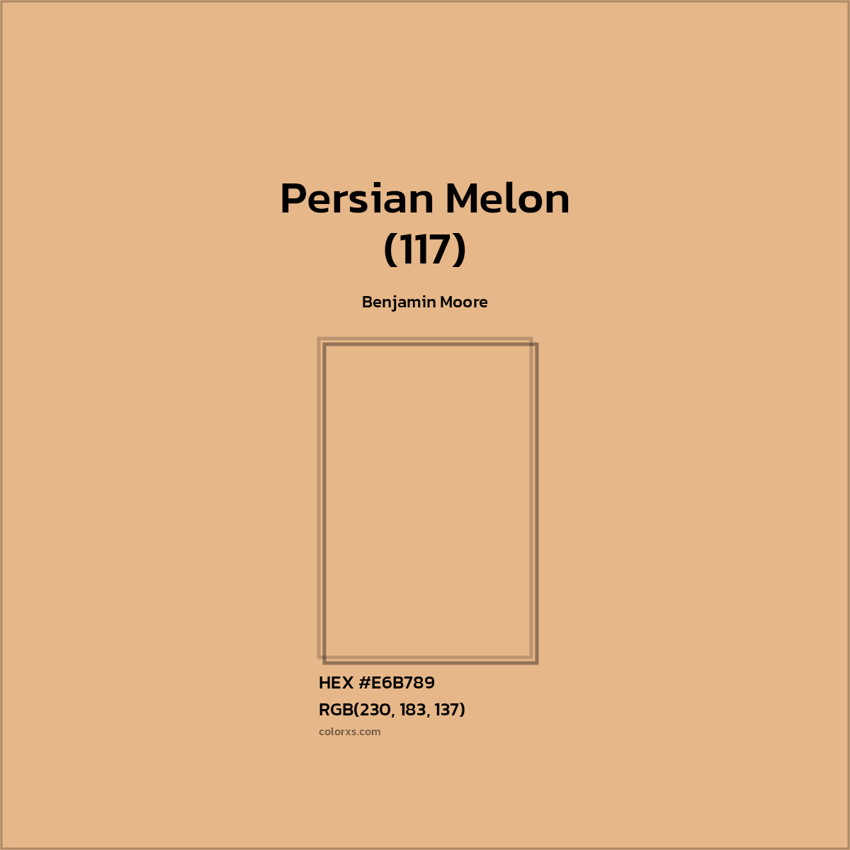 #E6B789 Persian Melon (117) Paint Benjamin Moore - Color codes and meaning | Matching colors and paints