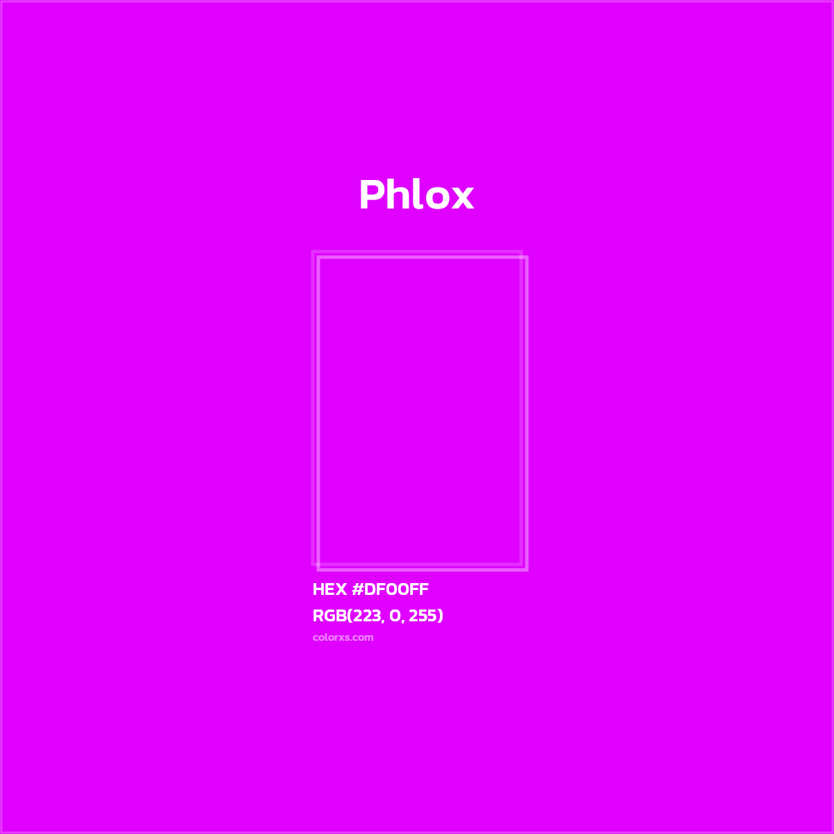 #DF00FF Phlox Other  - Color codes and meaning | Matching colors and paints