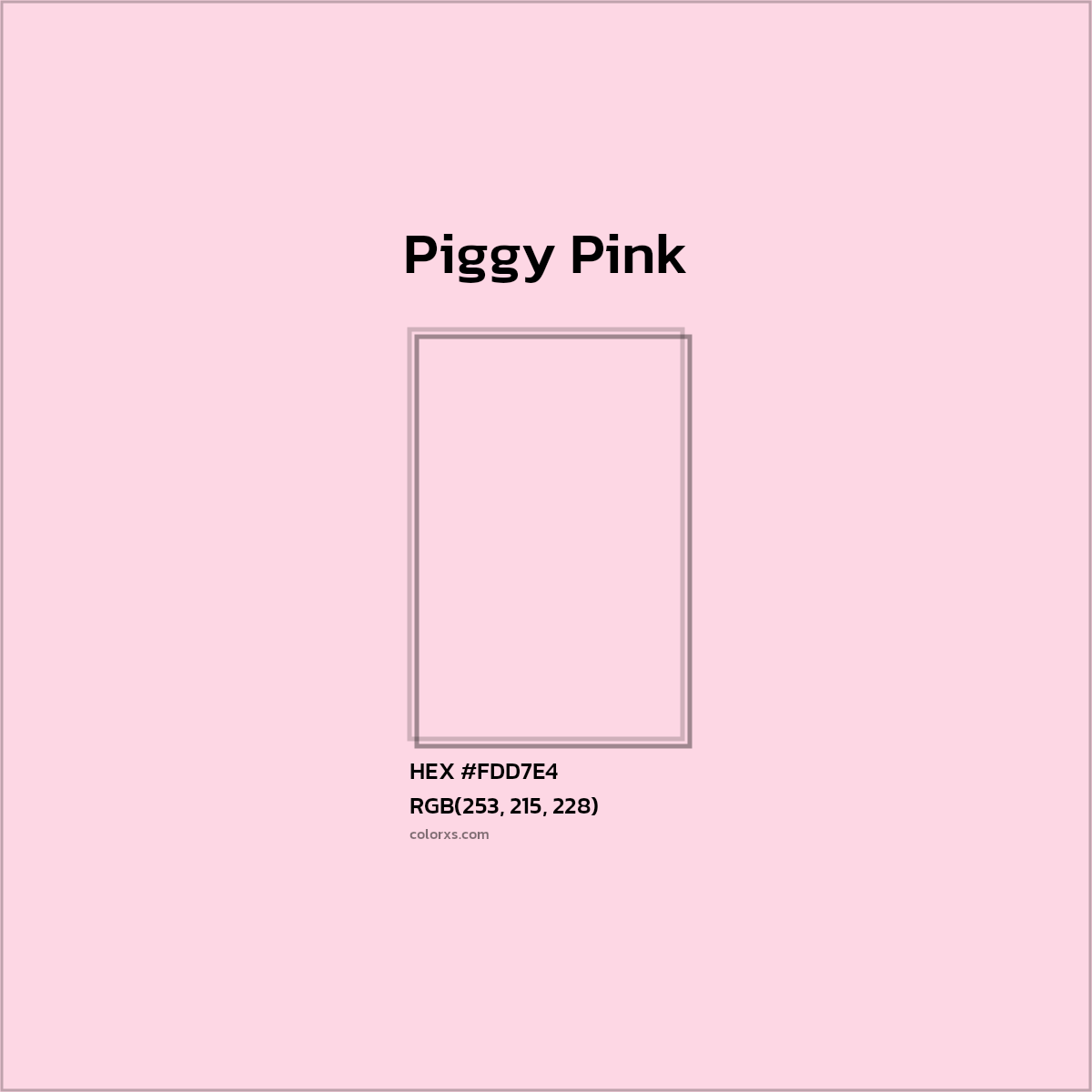 #FDD7E4 Piggy Pink Color Crayola Crayons - Color codes and meaning | Matching colors and paints