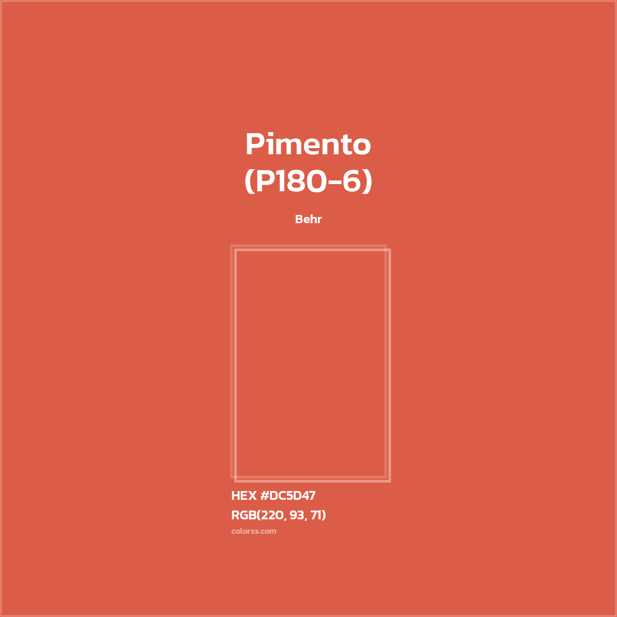 #DC5D47 Pimento (P180-6) Paint Behr - Color codes and meaning | Matching colors and paints