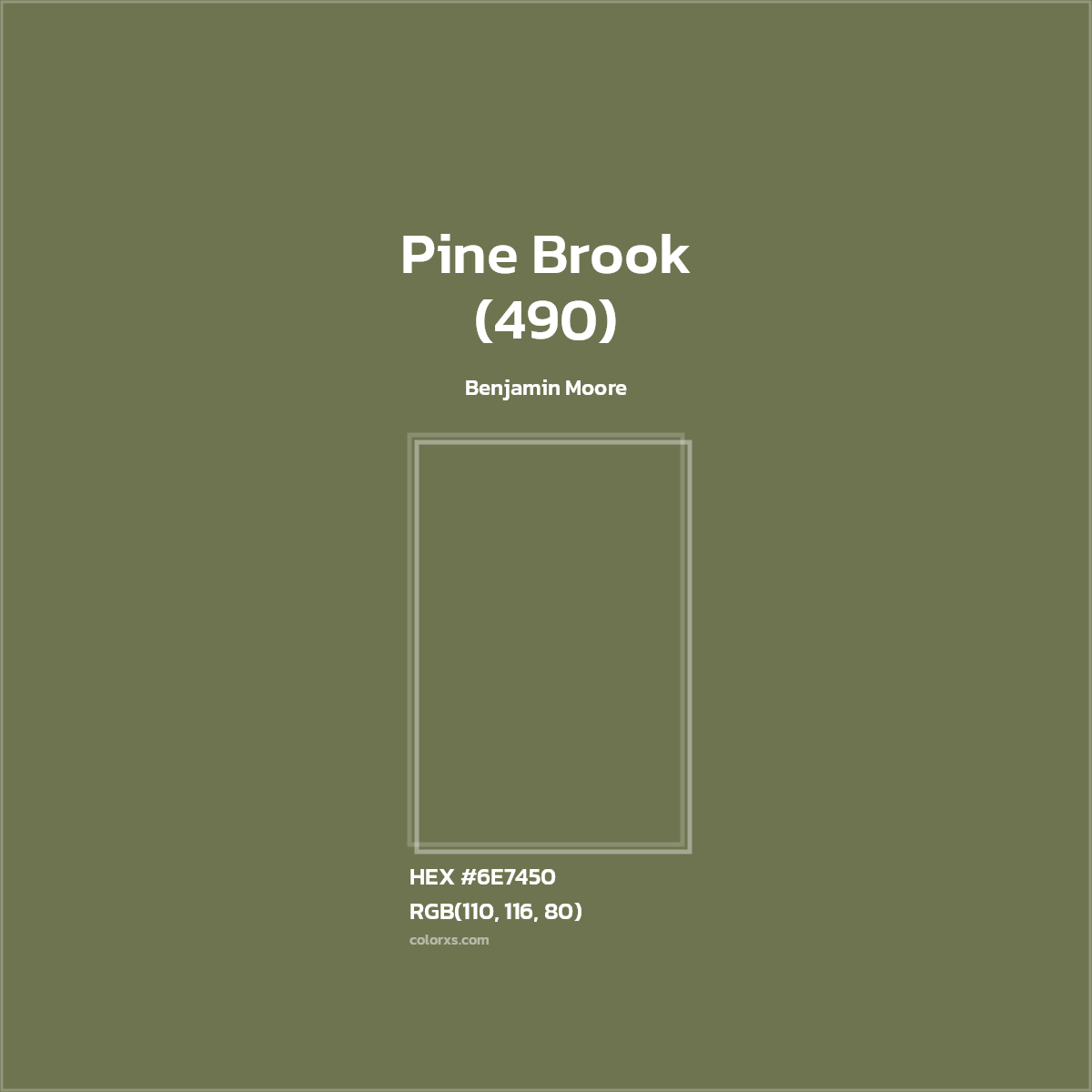 #6E7450 Pine Brook (490) Paint Benjamin Moore - Color codes and meaning | Matching colors and paints