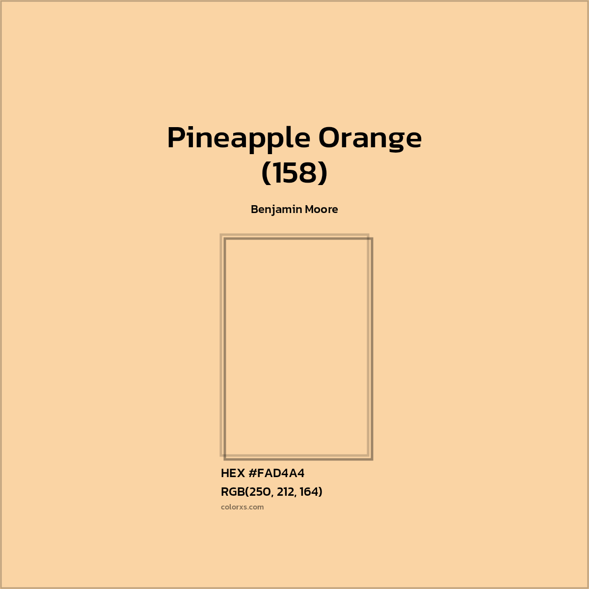 #FAD4A4 Pineapple Orange (158) Paint Benjamin Moore - Color codes and meaning | Matching colors and paints