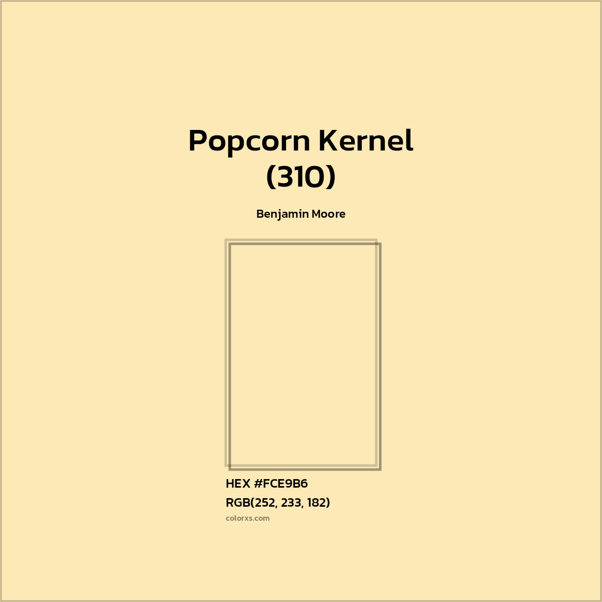 #FCE9B6 Popcorn Kernel (310) Paint Benjamin Moore - Color codes and meaning | Matching colors and paints