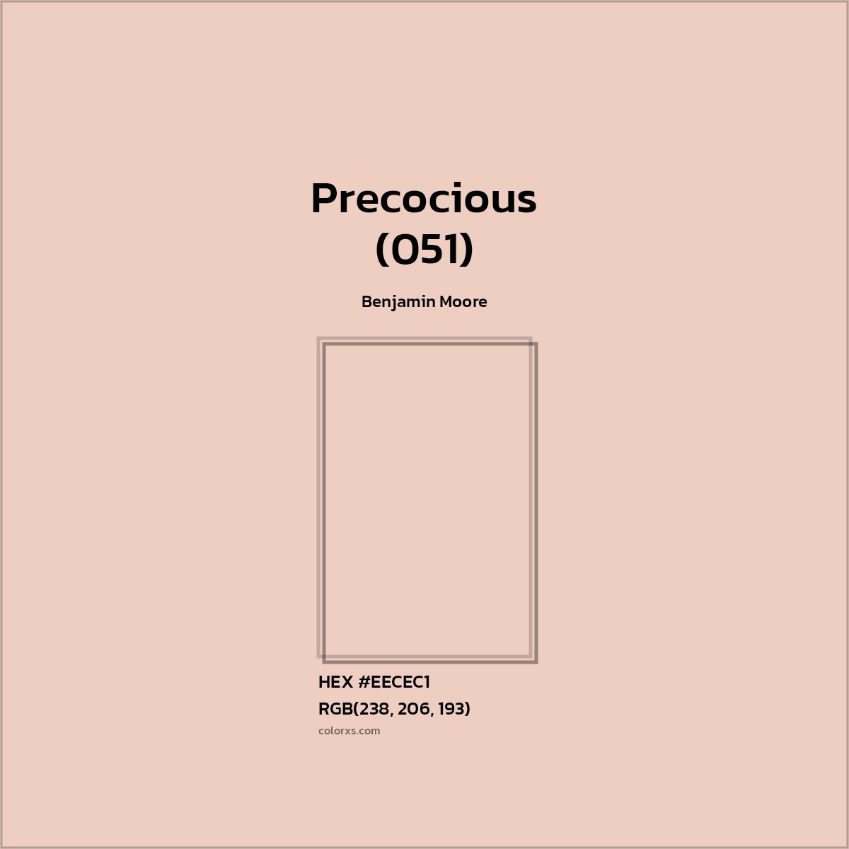 #EECEC1 Precocious (051) Paint Benjamin Moore - Color codes and meaning | Matching colors and paints