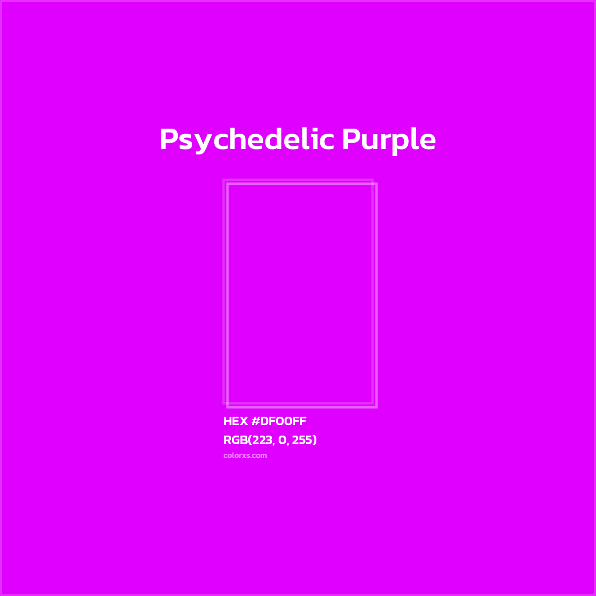 #DF00FF Psychedelic Purple Color  - Color codes and meaning | Matching colors and paints