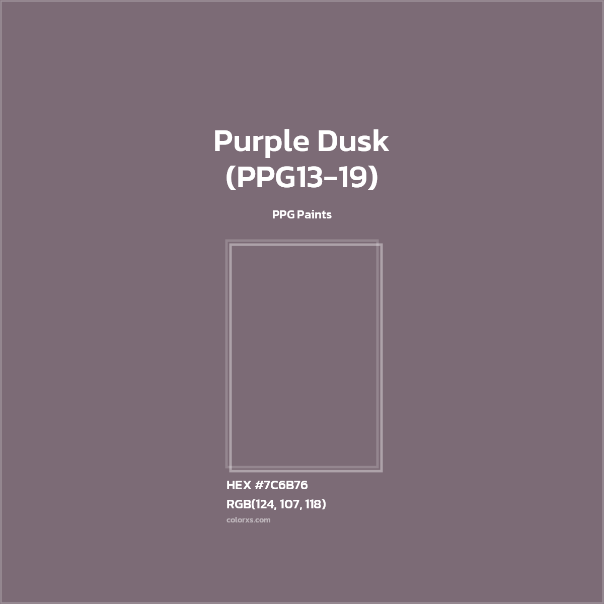 #7C6B76 Purple Dusk (PPG13-19) Paint PPG Paints - Color codes and meaning | Matching colors and paints