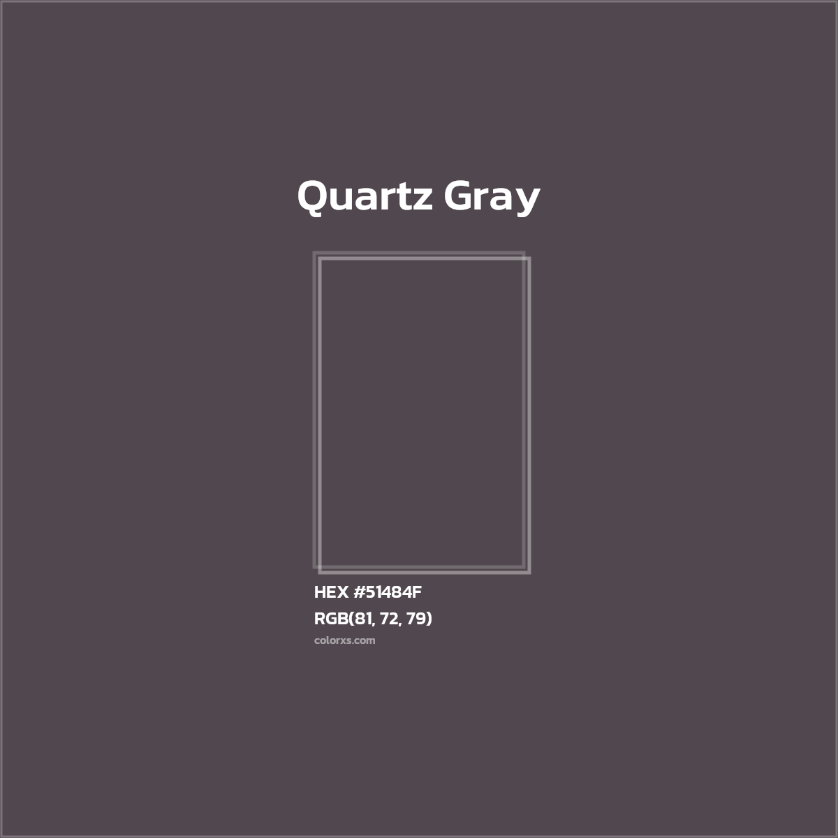 #51484F Quartz Gray Color  - Color codes and meaning | Matching colors and paints