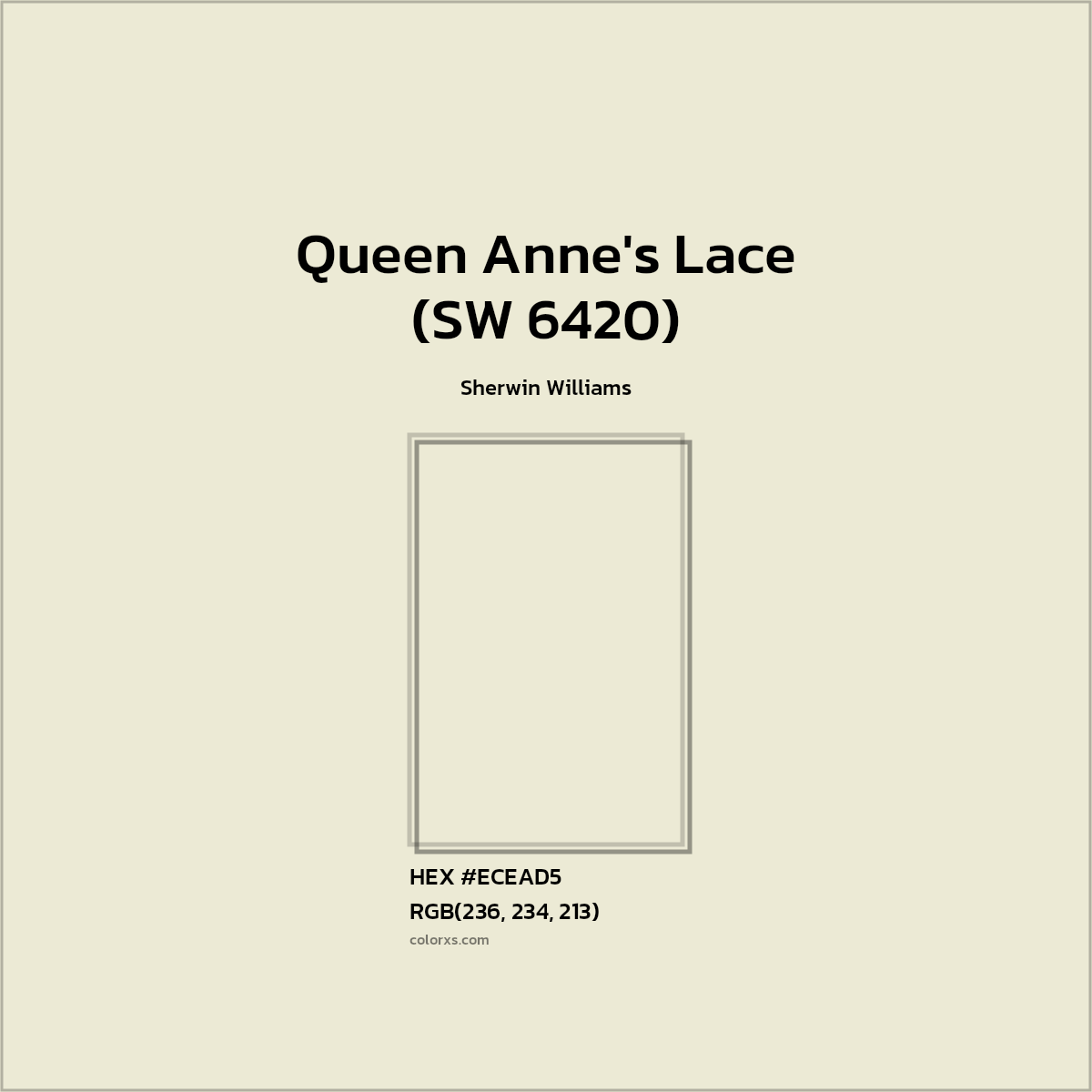 #ECEAD5 Queen Anne's Lace (SW 6420) Paint Sherwin Williams - Color codes and meaning | Matching colors and paints