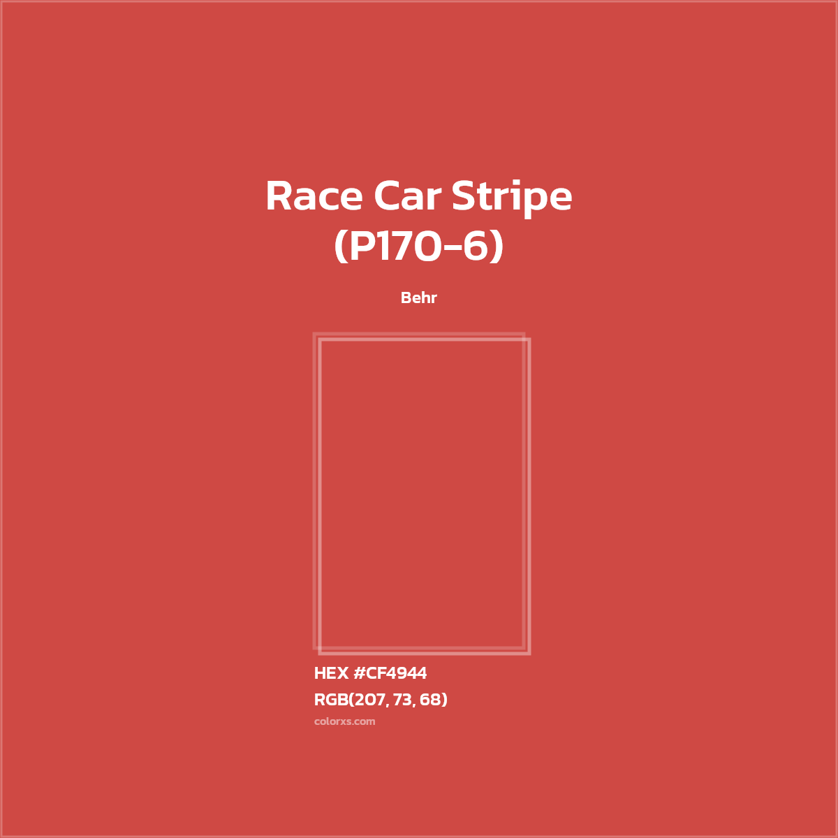 #CF4944 Race Car Stripe (P170-6) Paint Behr - Color codes and meaning | Matching colors and paints