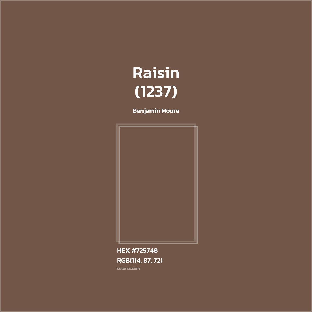 #725748 Raisin (1237) Paint Benjamin Moore - Color codes and meaning | Matching colors and paints