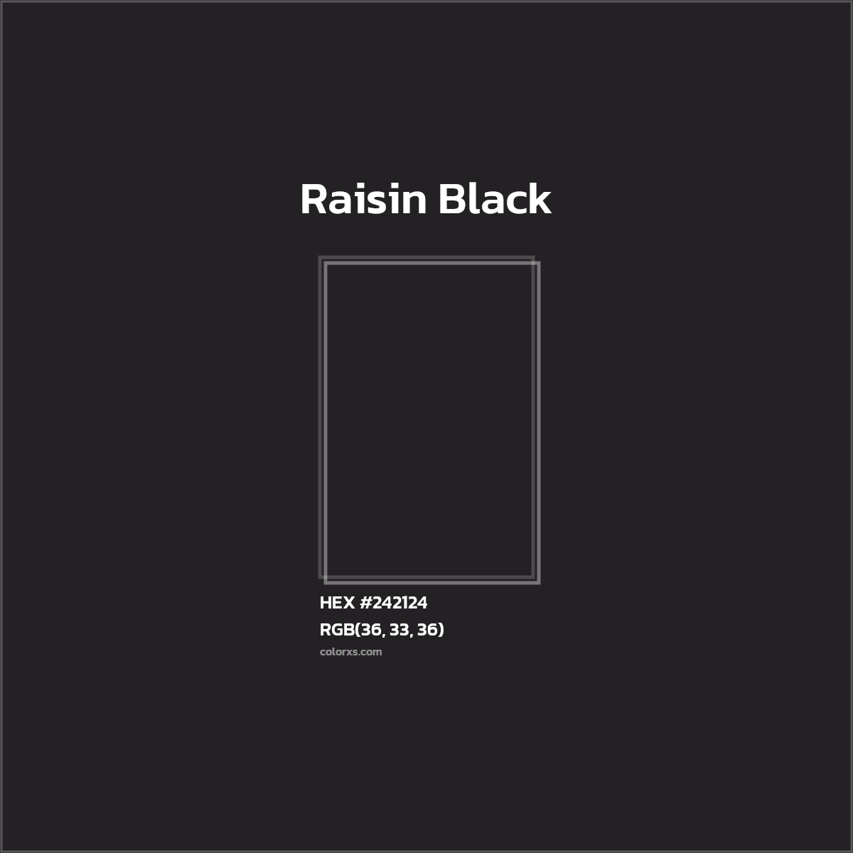 #242124 Raisin Black Color  - Color codes and meaning | Matching colors and paints