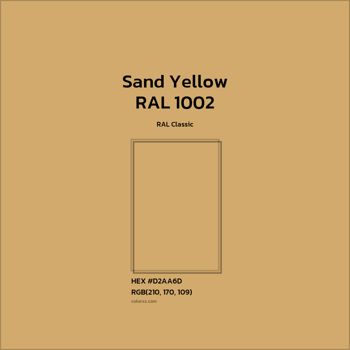 #D2AA6D RAL 1002 - Sand Yellow CMS RAL Classic - Color codes and meaning | Matching colors and paints