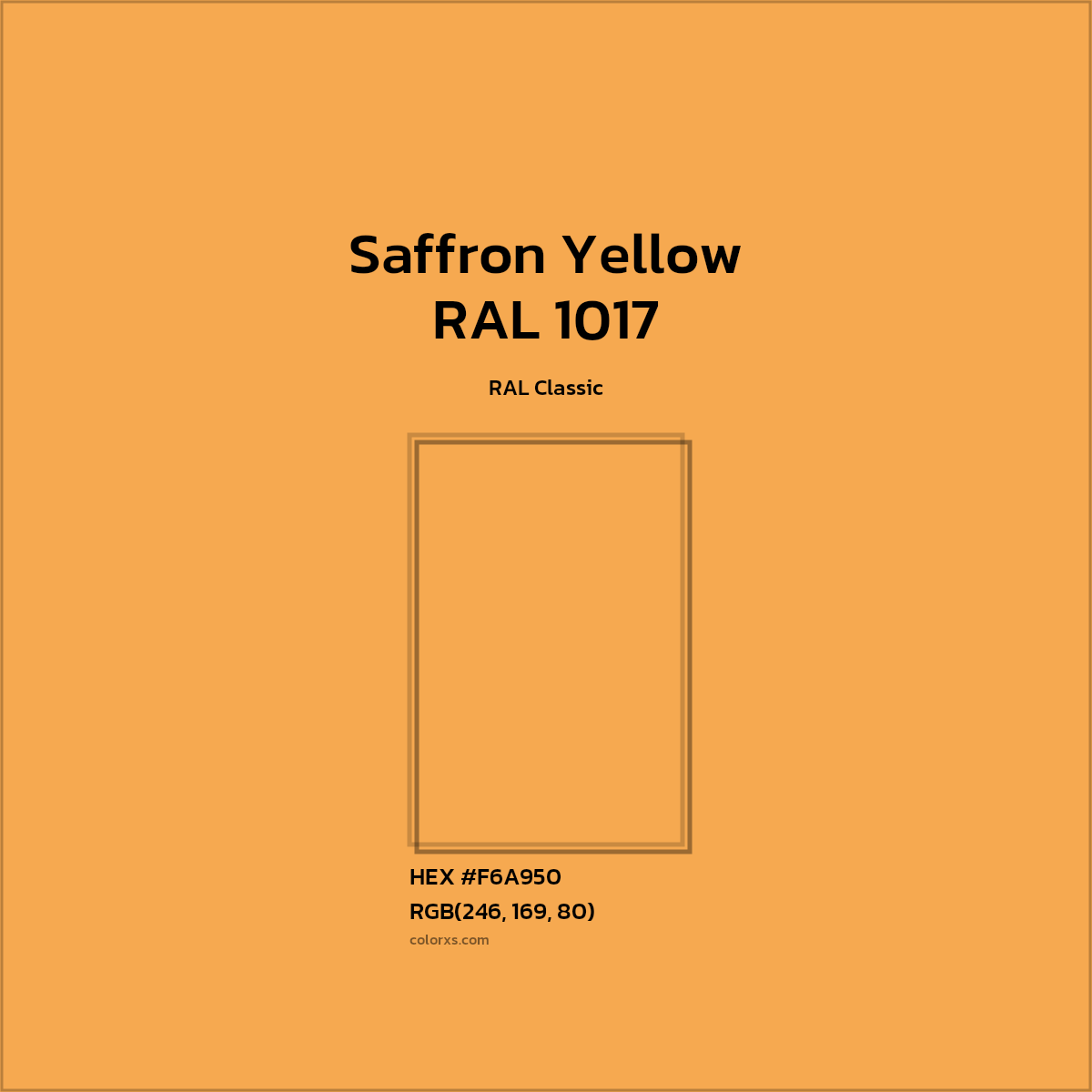 #F6A950 RAL 1017 - Saffron Yellow CMS RAL Classic - Color codes and meaning | Matching colors and paints