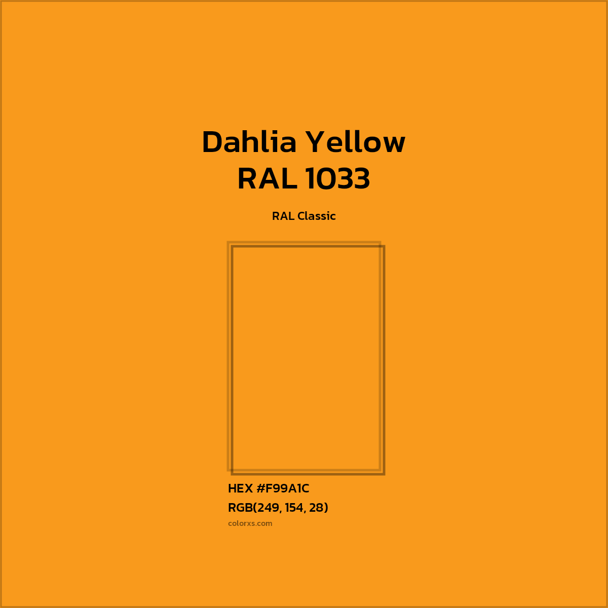 #F99A1C RAL 1033 - Dahlia Yellow CMS RAL Classic - Color codes and meaning | Matching colors and paints