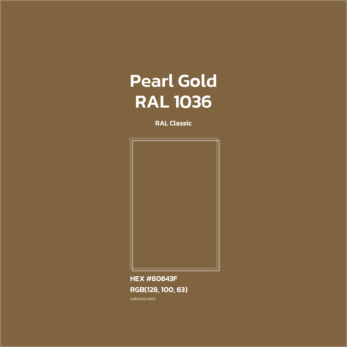 #80643F RAL 1036 - Pearl Gold CMS RAL Classic - Color codes and meaning | Matching colors and paints