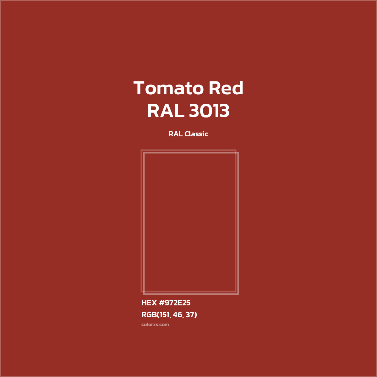 #972E25 RAL 3013 - Tomato Red CMS RAL Classic - Color codes and meaning | Matching colors and paints