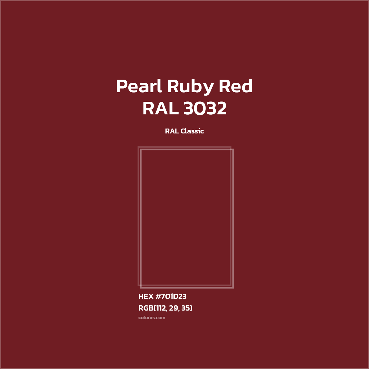 #701D23 RAL 3032 - Pearl Ruby Red CMS RAL Classic - Color codes and meaning | Matching colors and paints