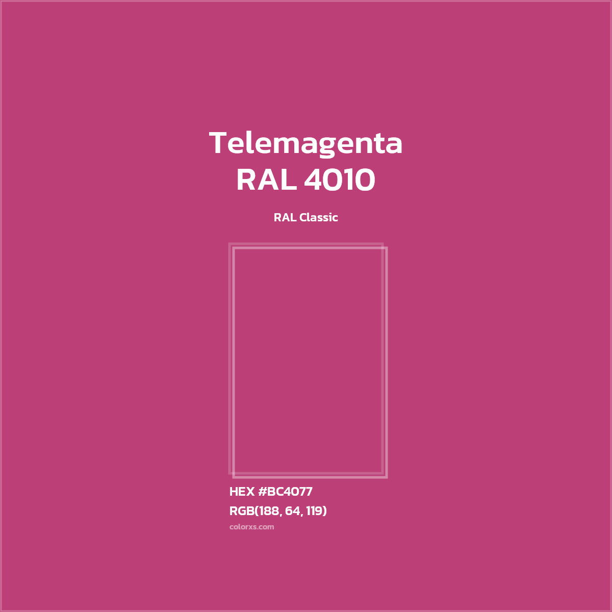 #BC4077 RAL 4010 - Telemagenta CMS RAL Classic - Color codes and meaning | Matching colors and paints
